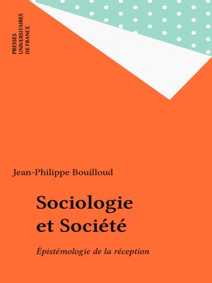 cover image of Sociologie et Société